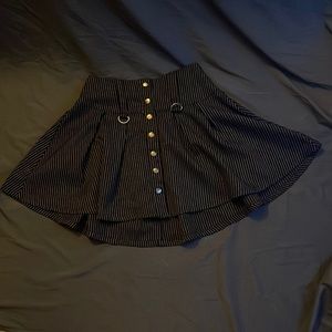 Small Black and White Striped Skirt